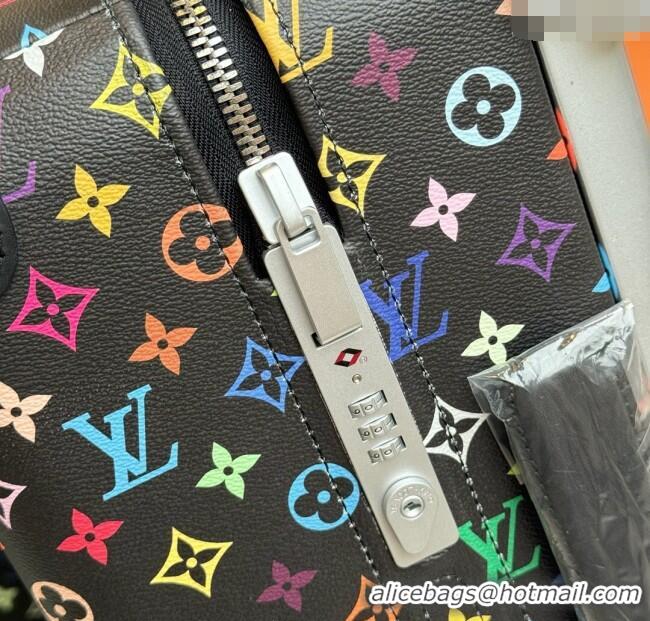 New Discount Louis Vuitton LV x TM Horizon 55 Rolling Suitcase Luggage Travel Bag in Monogram Canvas L6033 Black/Multico