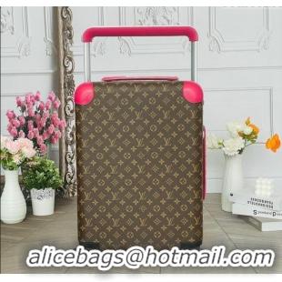 Top Grade Louis Vuitton Horizon 55 Rolling Suitcase Luggage Travel Bag in Monogram Canvas L6032 Dark Pink 2025