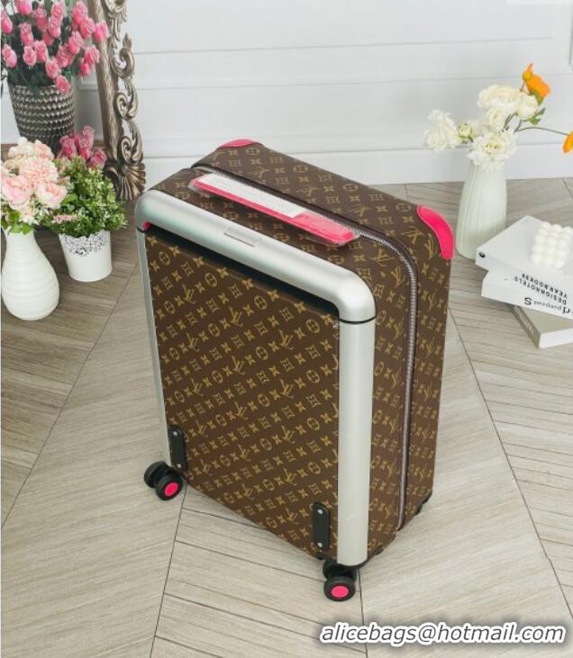 Top Grade Louis Vuitton Horizon 55 Rolling Suitcase Luggage Travel Bag in Monogram Canvas L6032 Dark Pink 2025