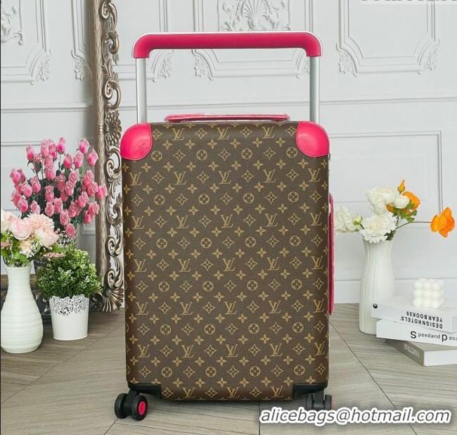 Top Grade Louis Vuitton Horizon 55 Rolling Suitcase Luggage Travel Bag in Monogram Canvas L6032 Dark Pink 2025
