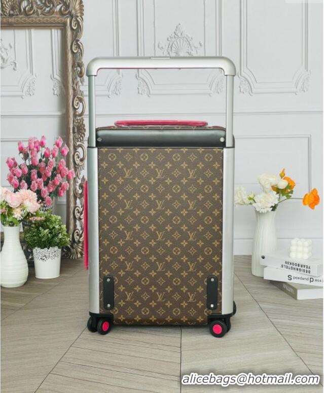 Top Grade Louis Vuitton Horizon 55 Rolling Suitcase Luggage Travel Bag in Monogram Canvas L6032 Dark Pink 2025