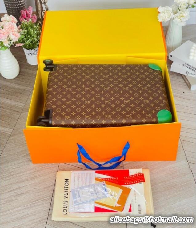 Luxury Cheap Louis Vuitton Horizon 55 Rolling Suitcase Luggage Travel Bag in Monogram Canvas 0926 Green 2025
