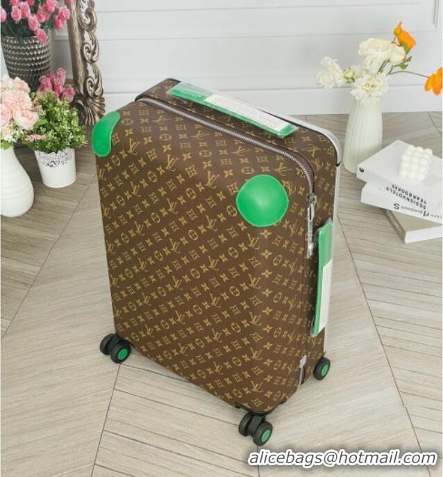 Luxury Cheap Louis Vuitton Horizon 55 Rolling Suitcase Luggage Travel Bag in Monogram Canvas 0926 Green 2025
