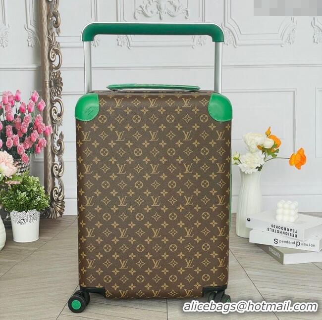 Luxury Cheap Louis Vuitton Horizon 55 Rolling Suitcase Luggage Travel Bag in Monogram Canvas 0926 Green 2025