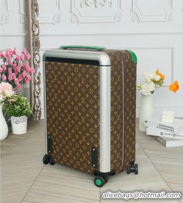 Luxury Cheap Louis Vuitton Horizon 55 Rolling Suitcase Luggage Travel Bag in Monogram Canvas 0926 Green 2025