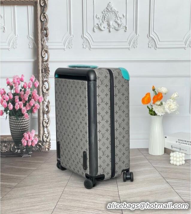 Best Quality Louis Vuitton Horizon 55 Rolling Suitcase Luggage Travel Bag in Monogram Canvas 0926 Grey/Light Blue 2025