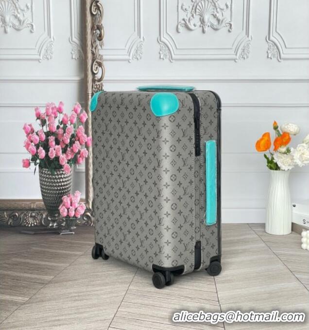 Best Quality Louis Vuitton Horizon 55 Rolling Suitcase Luggage Travel Bag in Monogram Canvas 0926 Grey/Light Blue 2025