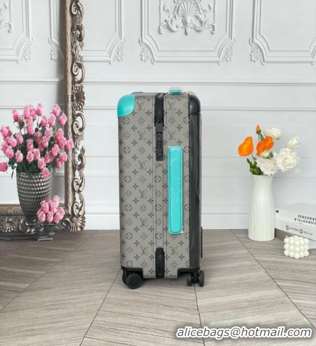 Best Quality Louis Vuitton Horizon 55 Rolling Suitcase Luggage Travel Bag in Monogram Canvas 0926 Grey/Light Blue 2025