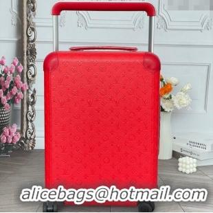 Hot Style Louis Vuitton Horizon 55 Rolling Suitcase Luggage Travel Bag in Monogram Leather 0926 Red 2025