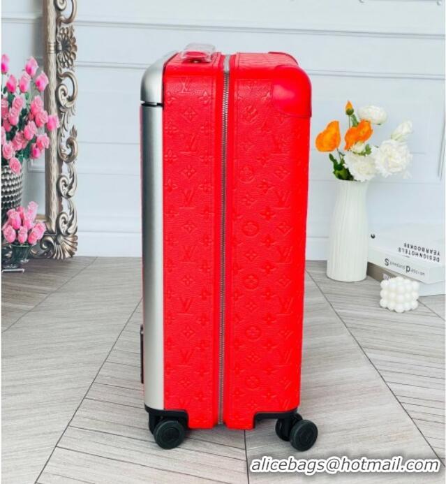 Hot Style Louis Vuitton Horizon 55 Rolling Suitcase Luggage Travel Bag in Monogram Leather 0926 Red 2025
