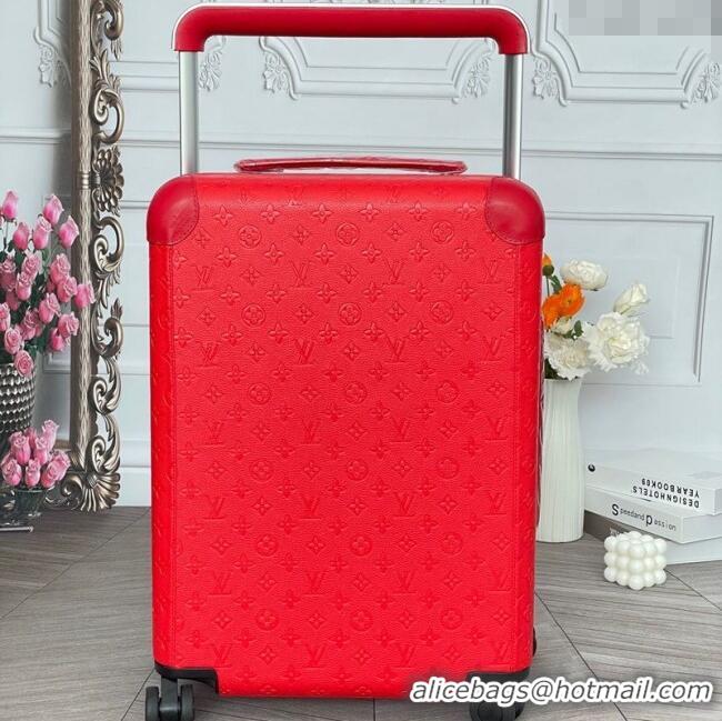 Hot Style Louis Vuitton Horizon 55 Rolling Suitcase Luggage Travel Bag in Monogram Leather 0926 Red 2025