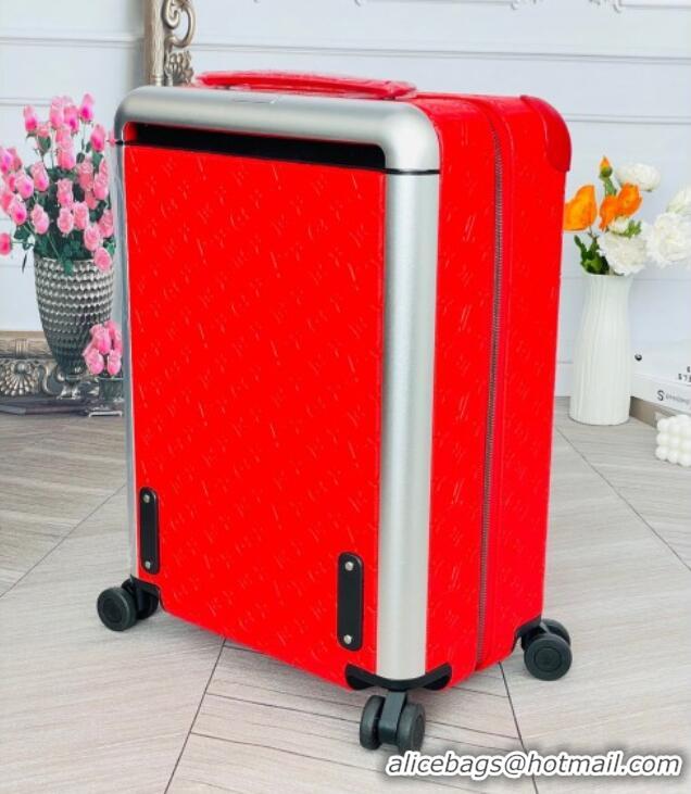 Hot Style Louis Vuitton Horizon 55 Rolling Suitcase Luggage Travel Bag in Monogram Leather 0926 Red 2025
