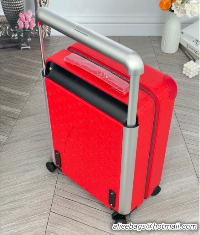 Hot Style Louis Vuitton Horizon 55 Rolling Suitcase Luggage Travel Bag in Monogram Leather 0926 Red 2025