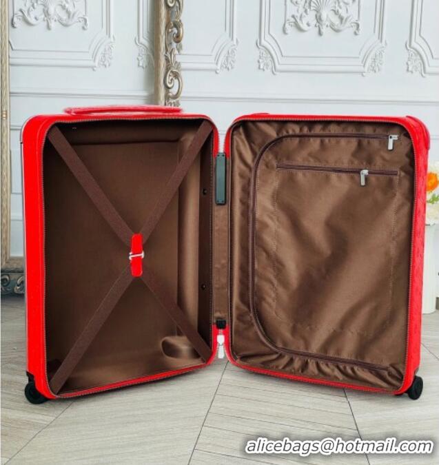 Hot Style Louis Vuitton Horizon 55 Rolling Suitcase Luggage Travel Bag in Monogram Leather 0926 Red 2025