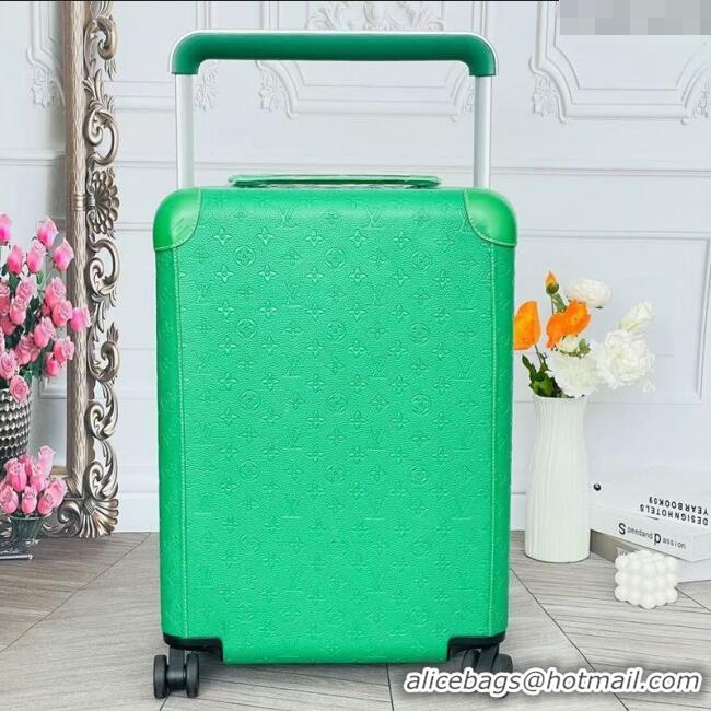 Top Design Louis Vuitton Horizon 55 Rolling Suitcase Luggage Travel Bag in Monogram Leather 0926 Green 2025