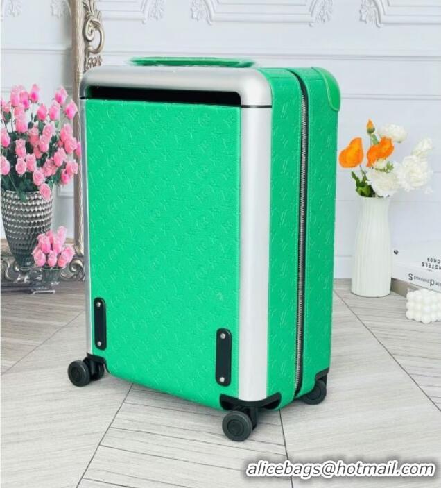 Top Design Louis Vuitton Horizon 55 Rolling Suitcase Luggage Travel Bag in Monogram Leather 0926 Green 2025