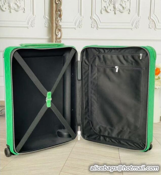 Top Design Louis Vuitton Horizon 55 Rolling Suitcase Luggage Travel Bag in Monogram Leather 0926 Green 2025