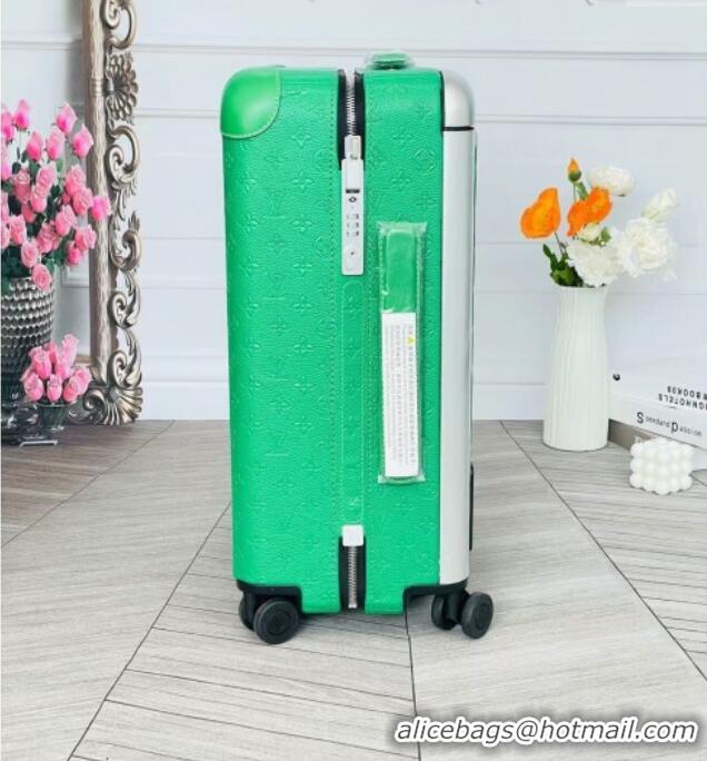 Top Design Louis Vuitton Horizon 55 Rolling Suitcase Luggage Travel Bag in Monogram Leather 0926 Green 2025