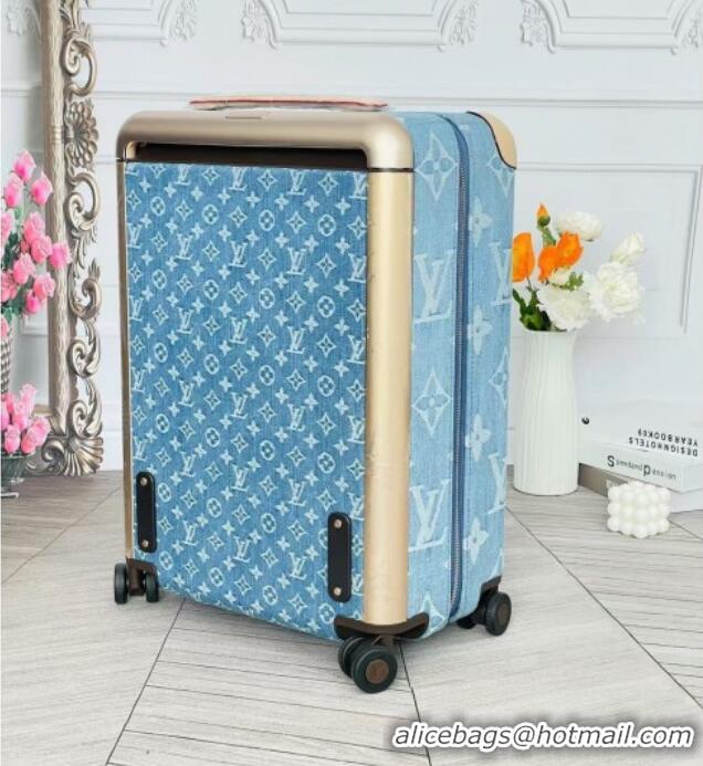 Best Price Louis Vuitton Horizon 55 Rolling Suitcase Luggage Travel Bag in Monogram Denim 0926 Light Blue 2025