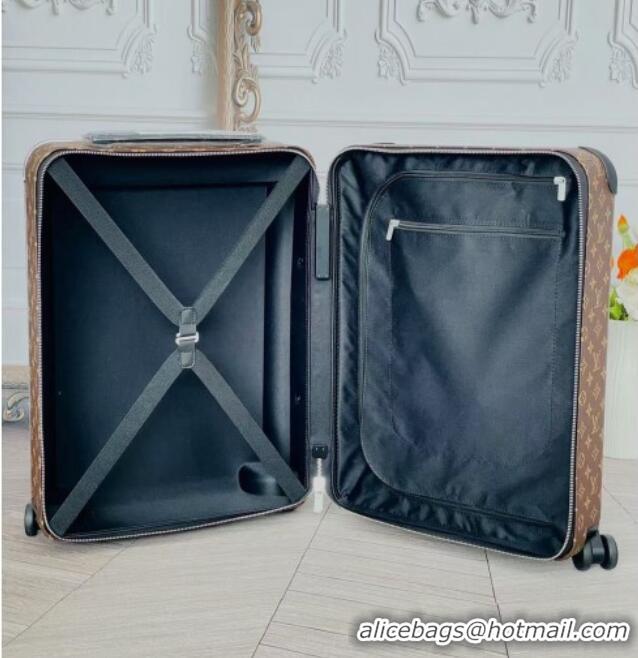 Famous Brand Louis Vuitton Horizon 55 Rolling Suitcase Luggage Travel Bag in Monogram Canvas with Vintage Hotel Labels V