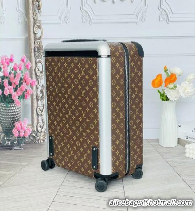Famous Brand Louis Vuitton Horizon 55 Rolling Suitcase Luggage Travel Bag in Monogram Canvas with Vintage Hotel Labels V