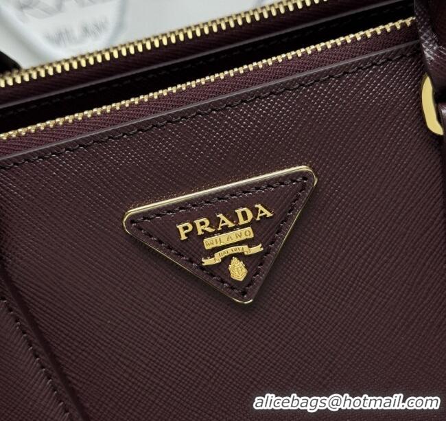 Inexpensive Prada Galleria Saffiano Leather Medium Bag 1BA863 Dark Burgundy 2025