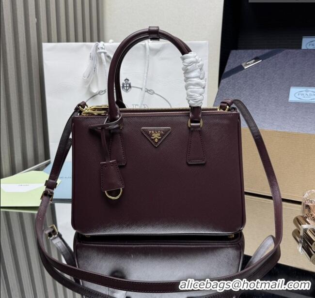Inexpensive Prada Galleria Saffiano Leather Medium Bag 1BA863 Dark Burgundy 2025