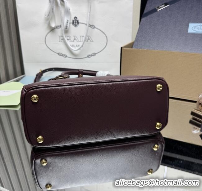 Inexpensive Prada Galleria Saffiano Leather Medium Bag 1BA863 Dark Burgundy 2025