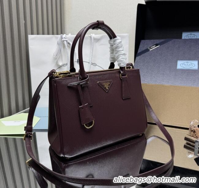 Inexpensive Prada Galleria Saffiano Leather Medium Bag 1BA863 Dark Burgundy 2025