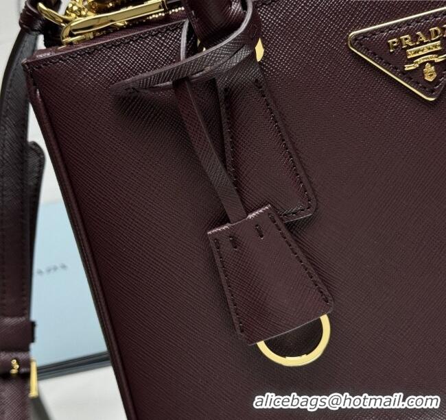 Inexpensive Prada Galleria Saffiano Leather Medium Bag 1BA863 Dark Burgundy 2025