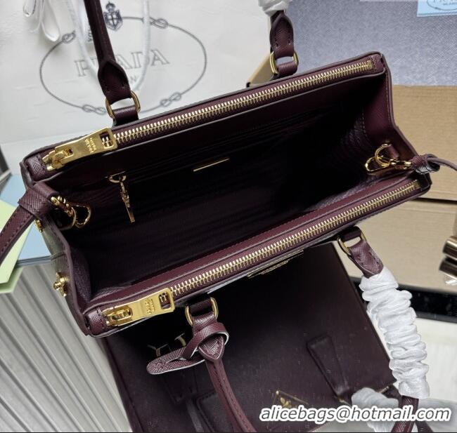 Inexpensive Prada Galleria Saffiano Leather Medium Bag 1BA863 Dark Burgundy 2025