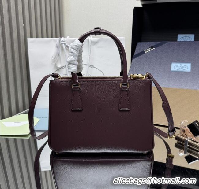 Inexpensive Prada Galleria Saffiano Leather Medium Bag 1BA863 Dark Burgundy 2025