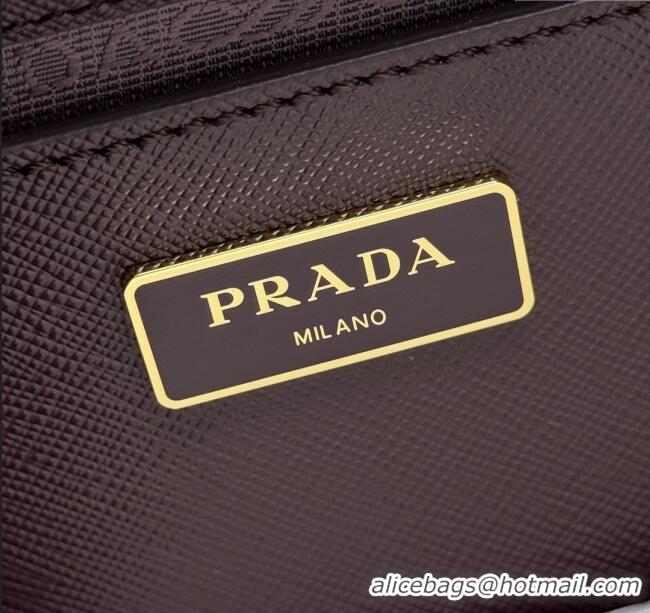 Inexpensive Prada Galleria Saffiano Leather Medium Bag 1BA863 Dark Burgundy 2025