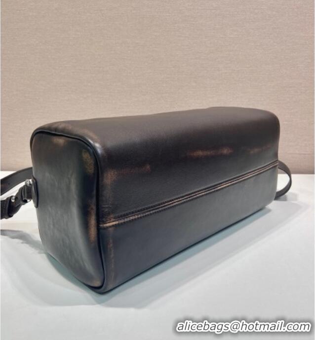 Buy Discount Prada Mens Small Nappa leather duffle bag 2VC046 Dark Brown 2025