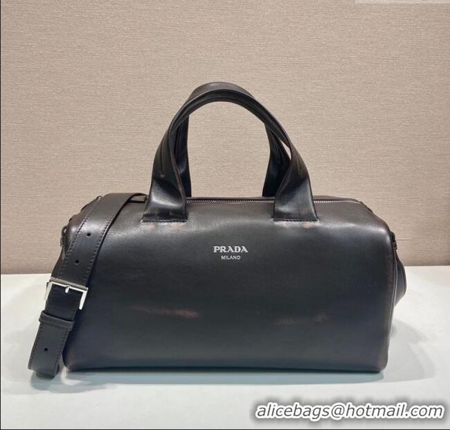 Buy Discount Prada Mens Small Nappa leather duffle bag 2VC046 Dark Brown 2025