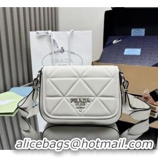Grade Design Prada Quilted Leather Flap Bag 1BD283 White 2025