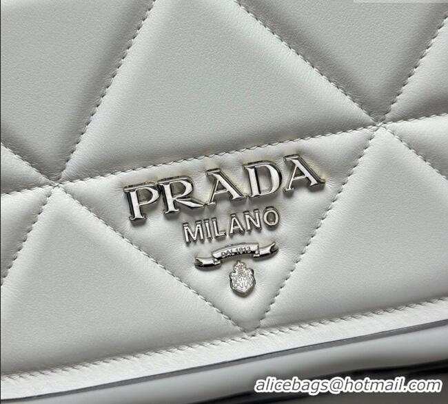 Grade Design Prada Quilted Leather Flap Bag 1BD283 White 2025