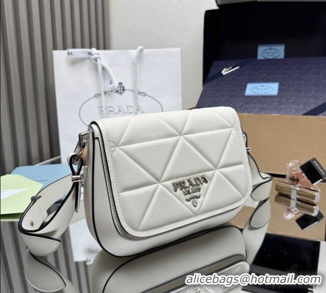 Grade Design Prada Quilted Leather Flap Bag 1BD283 White 2025