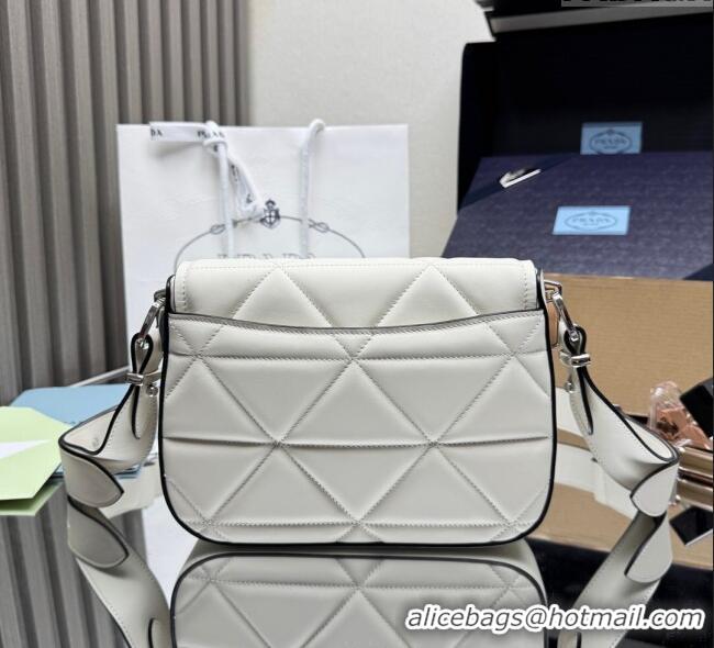 Grade Design Prada Quilted Leather Flap Bag 1BD283 White 2025