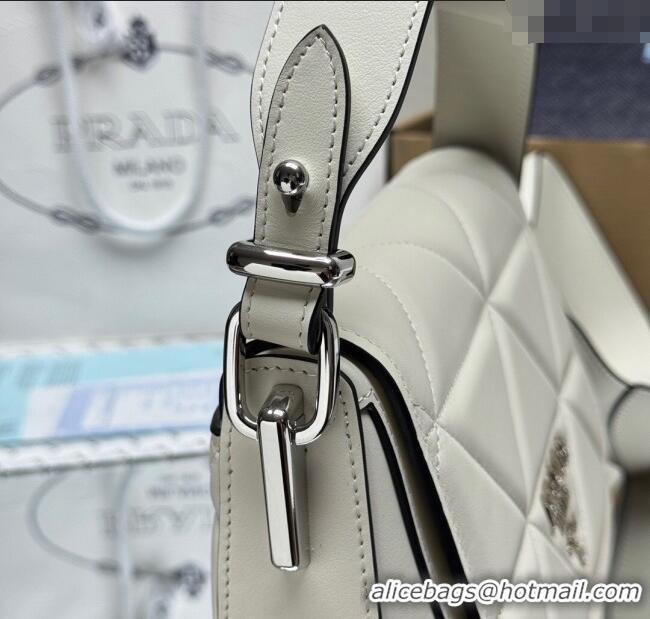Grade Design Prada Quilted Leather Flap Bag 1BD283 White 2025