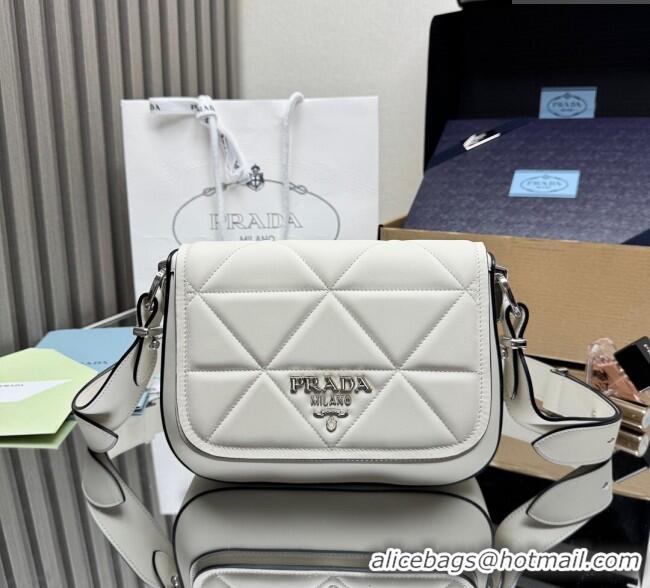 Grade Design Prada Quilted Leather Flap Bag 1BD283 White 2025
