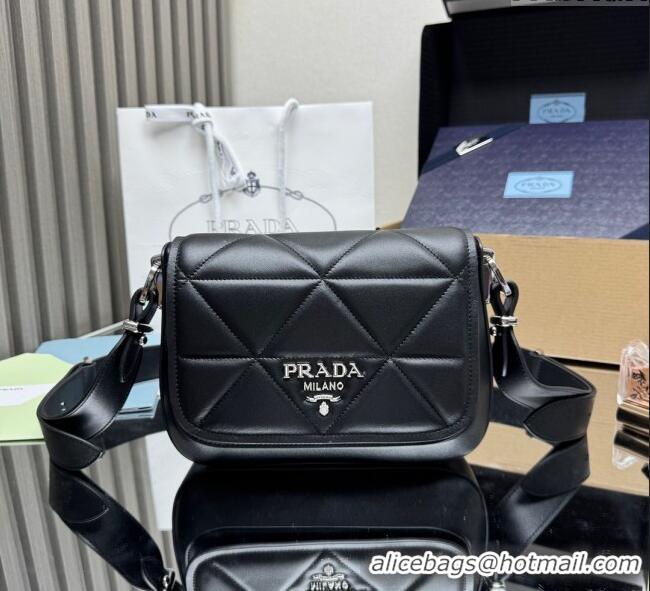Top Quality Prada Quilted Leather Flap Bag 1BD283 Black 2025