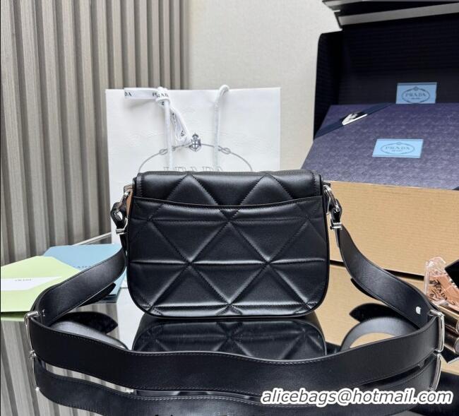 Top Quality Prada Quilted Leather Flap Bag 1BD283 Black 2025