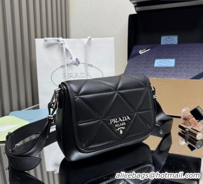 Top Quality Prada Quilted Leather Flap Bag 1BD283 Black 2025