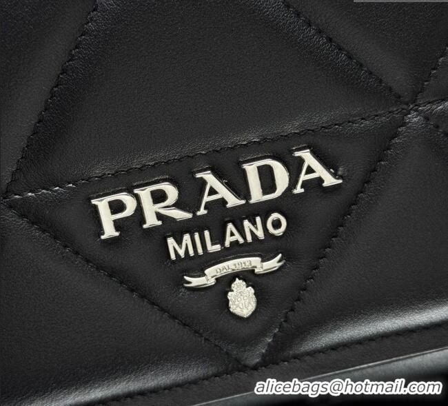 Top Quality Prada Quilted Leather Flap Bag 1BD283 Black 2025