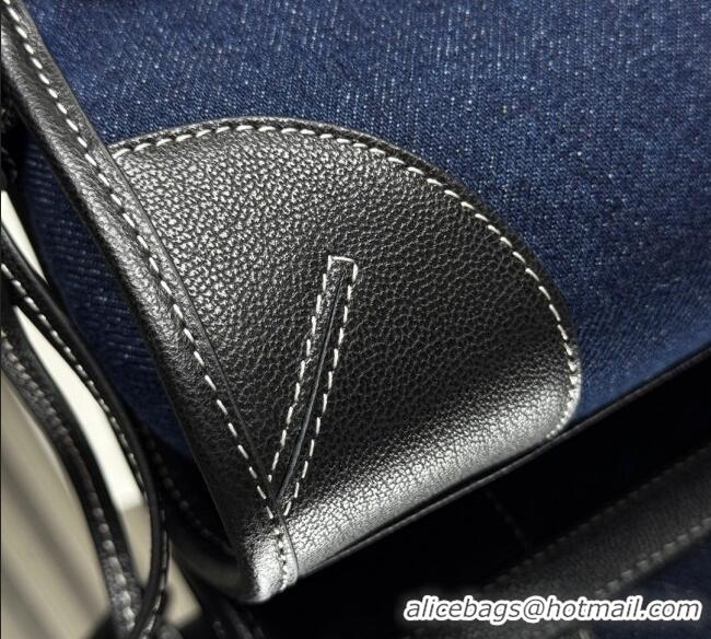 Discount Design Prada Bonnie small denim handbag 1BA486 Blue/Black 2025