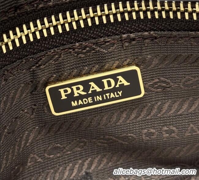 Good Taste Prada Bonnie small denim handbag 1BA486 Blue/Brown 2025