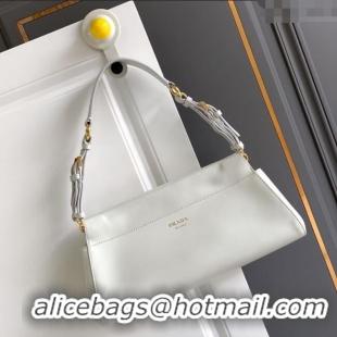 Best Quality Prada Enchaine medium leather bag 1BC262 White 2025