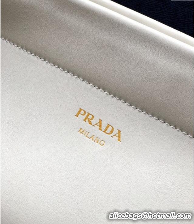 Best Quality Prada Enchaine medium leather bag 1BC262 White 2025