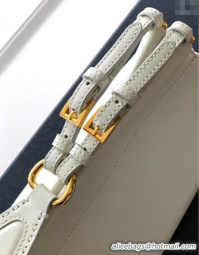 Best Quality Prada Enchaine medium leather bag 1BC262 White 2025